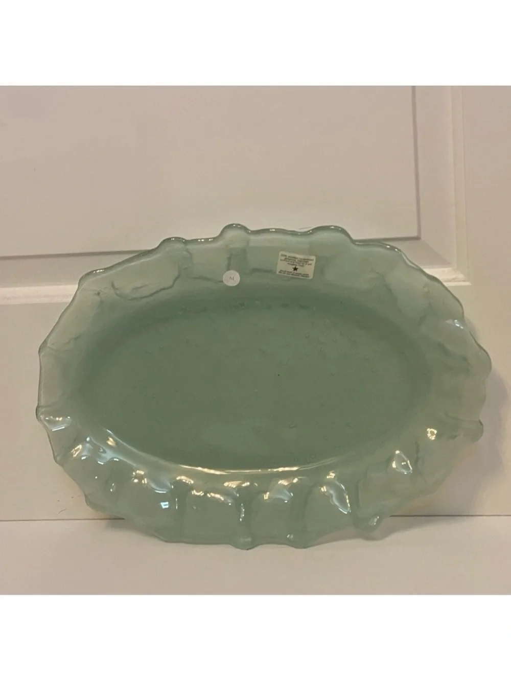 NEW MARIPOSA SEA GLASS OVAL PLATTER NWT HANDCRAFTED HOME DINING SERVEWARE